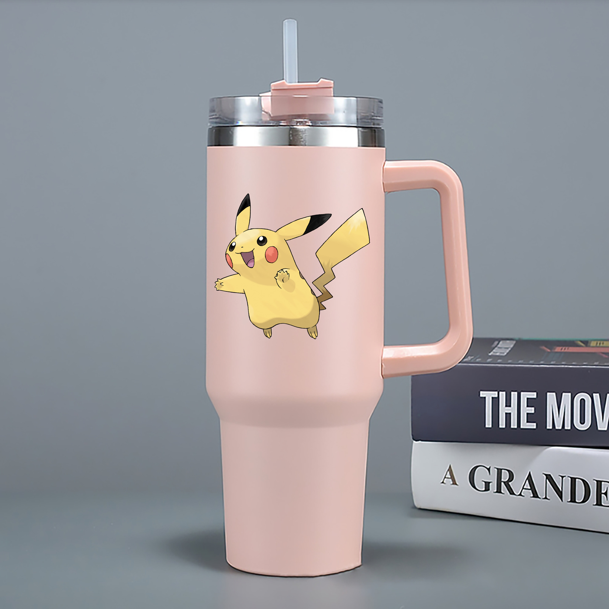 （画像用） ポケットモンスター Pokémon 1200mL車用タンブラー - クリスタルステッカー（プラスチックストロー付き）